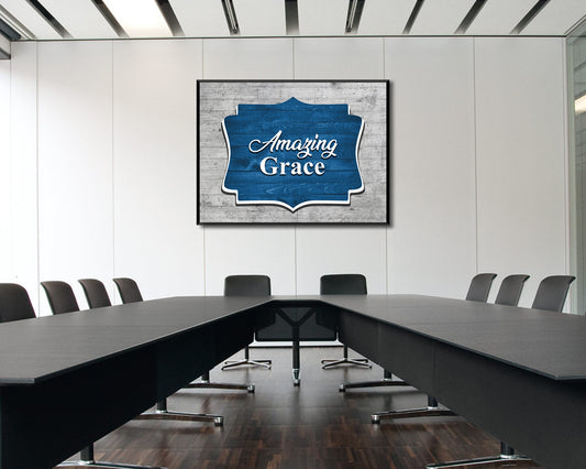 Amazing Grace Blue Canvas Wall Art