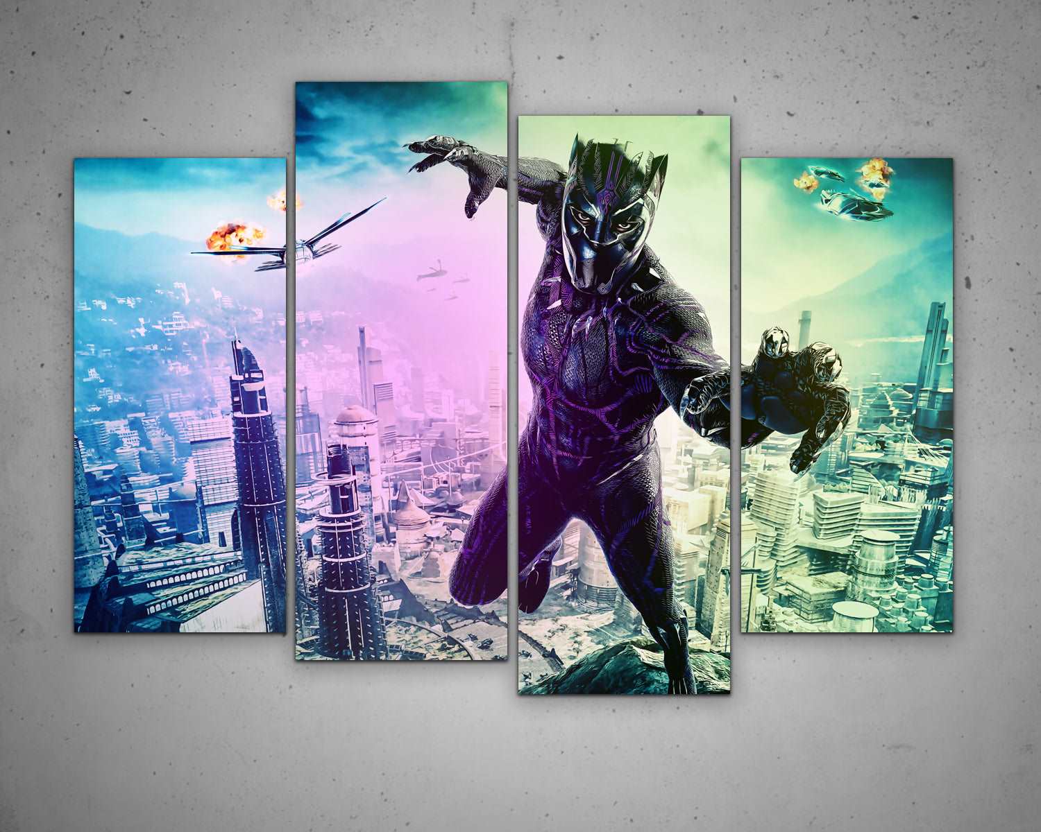 Black Panther Multicolour Wall Art 