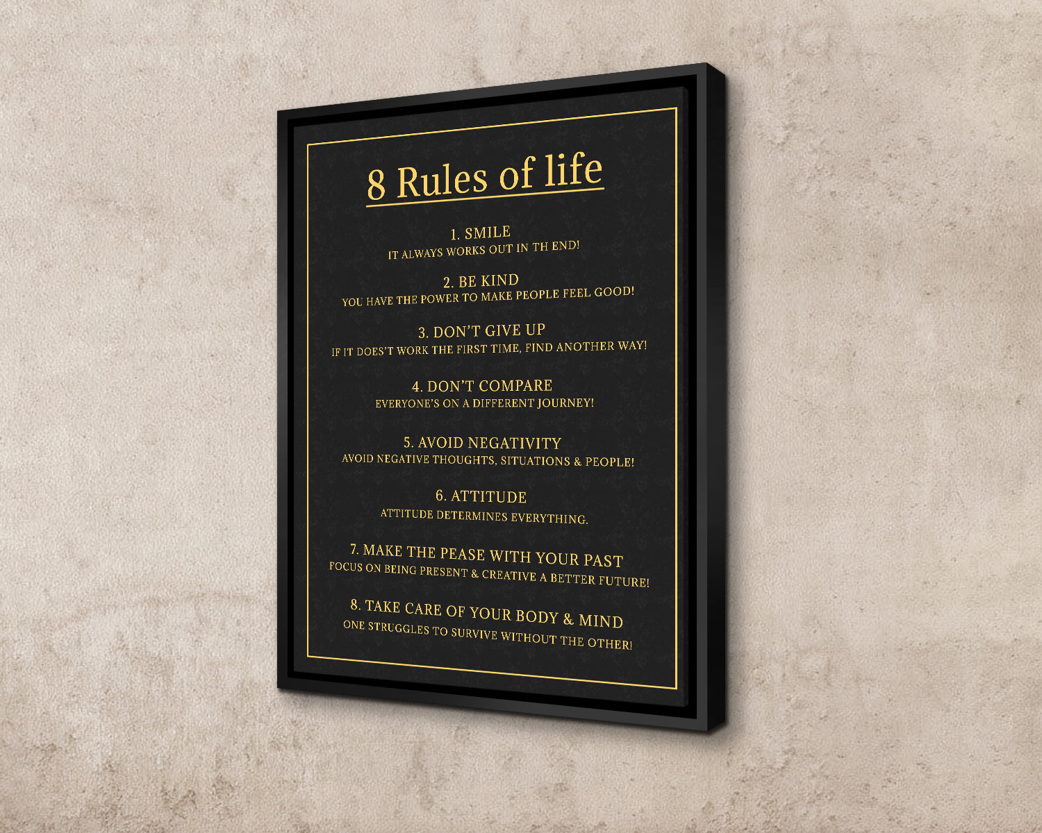 Rules of Life Canvas Wall Art 