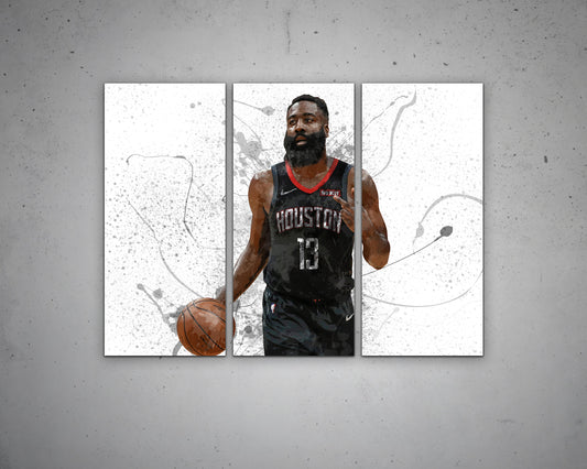 James Harden Splash Effect Canvas Art