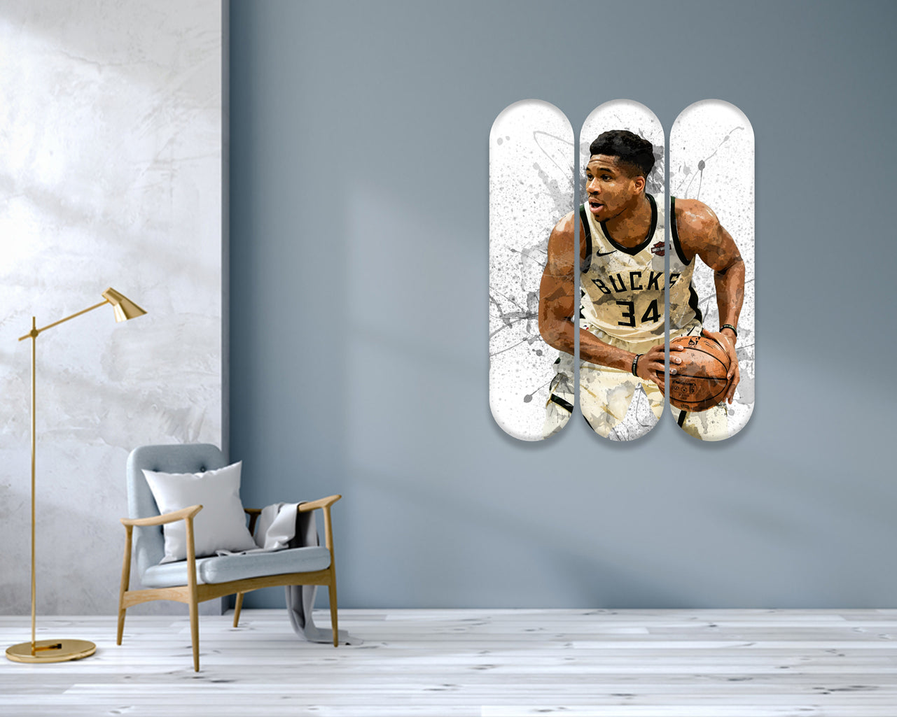 Giannis Antetokounmpo Acrylic Skateboard Wall Art