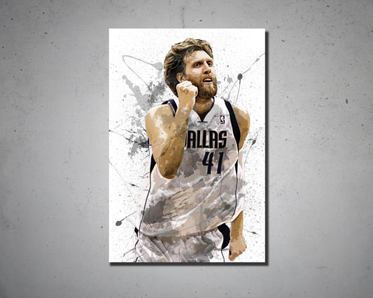 Dirk Nowitzki Splash Effect Canvas Art
