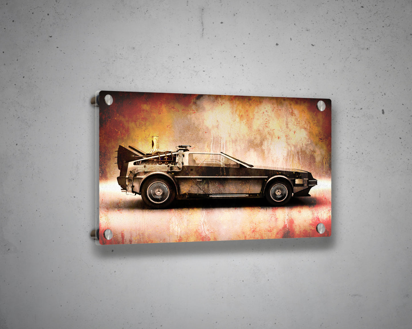 DeLorean Car Multicolour Wall Art 