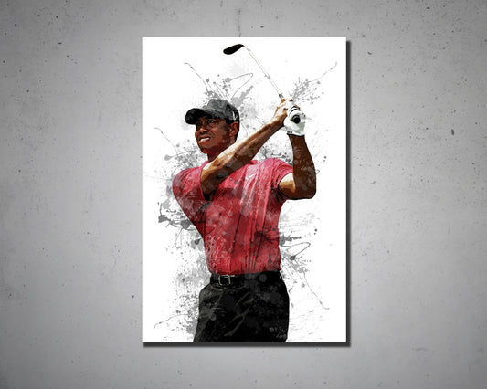 Tiger woods Splash Effect Canvas Art