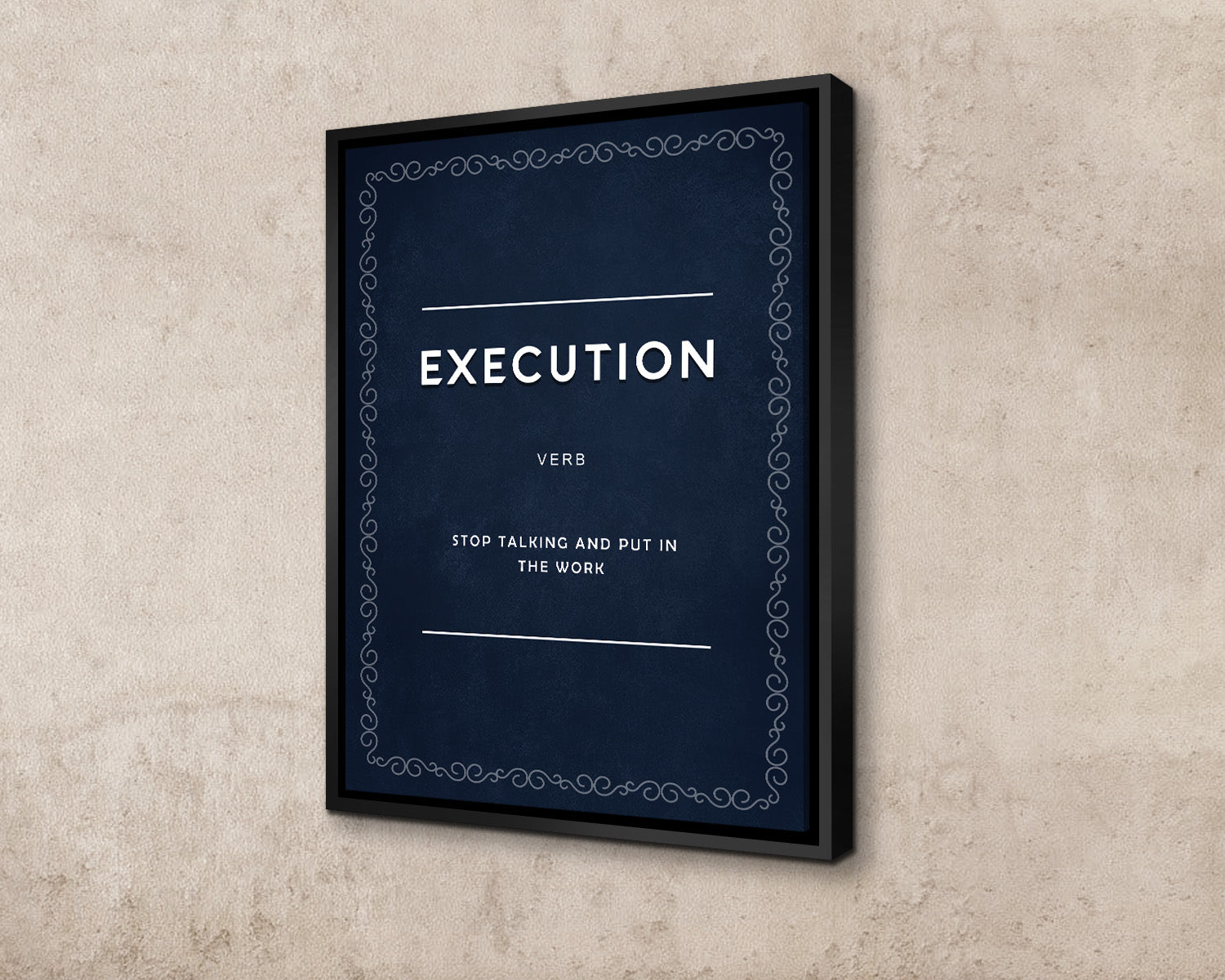 Execution Verb Canvas Wall Art 