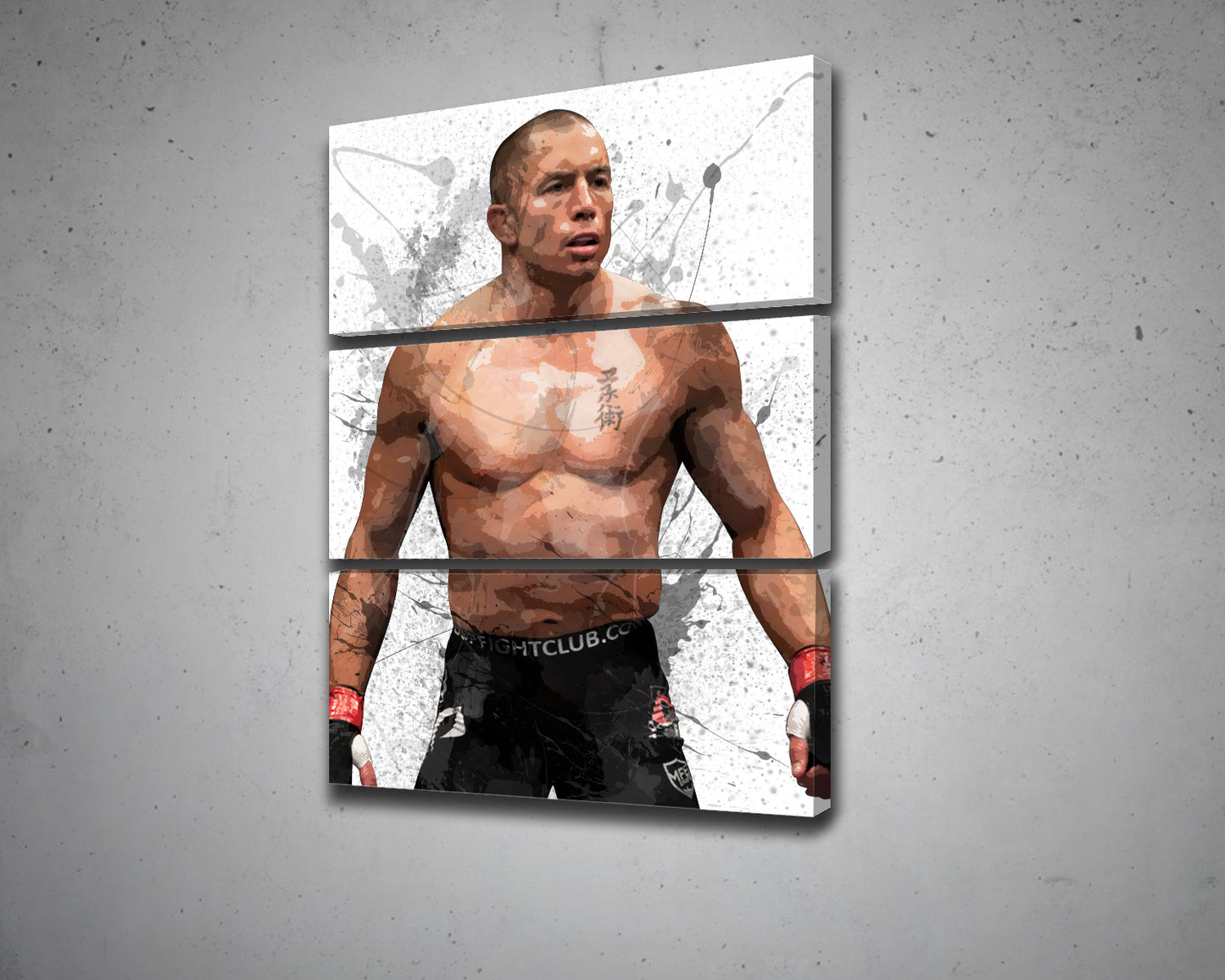 Georges St Pierre Splash Effect Canvas Art 