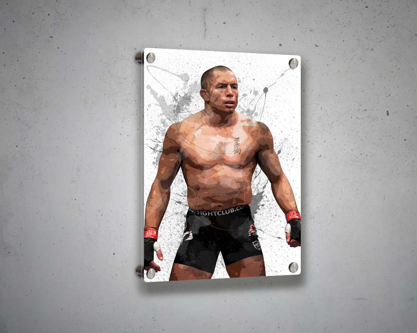 Georges St Pierre Splash Effect Canvas Art 