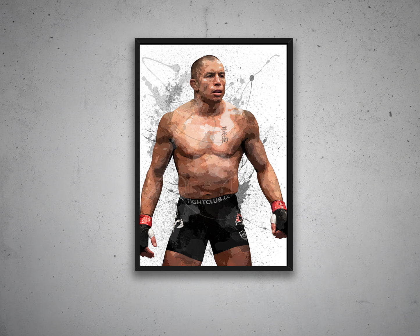 Georges St Pierre Splash Effect Canvas Art 