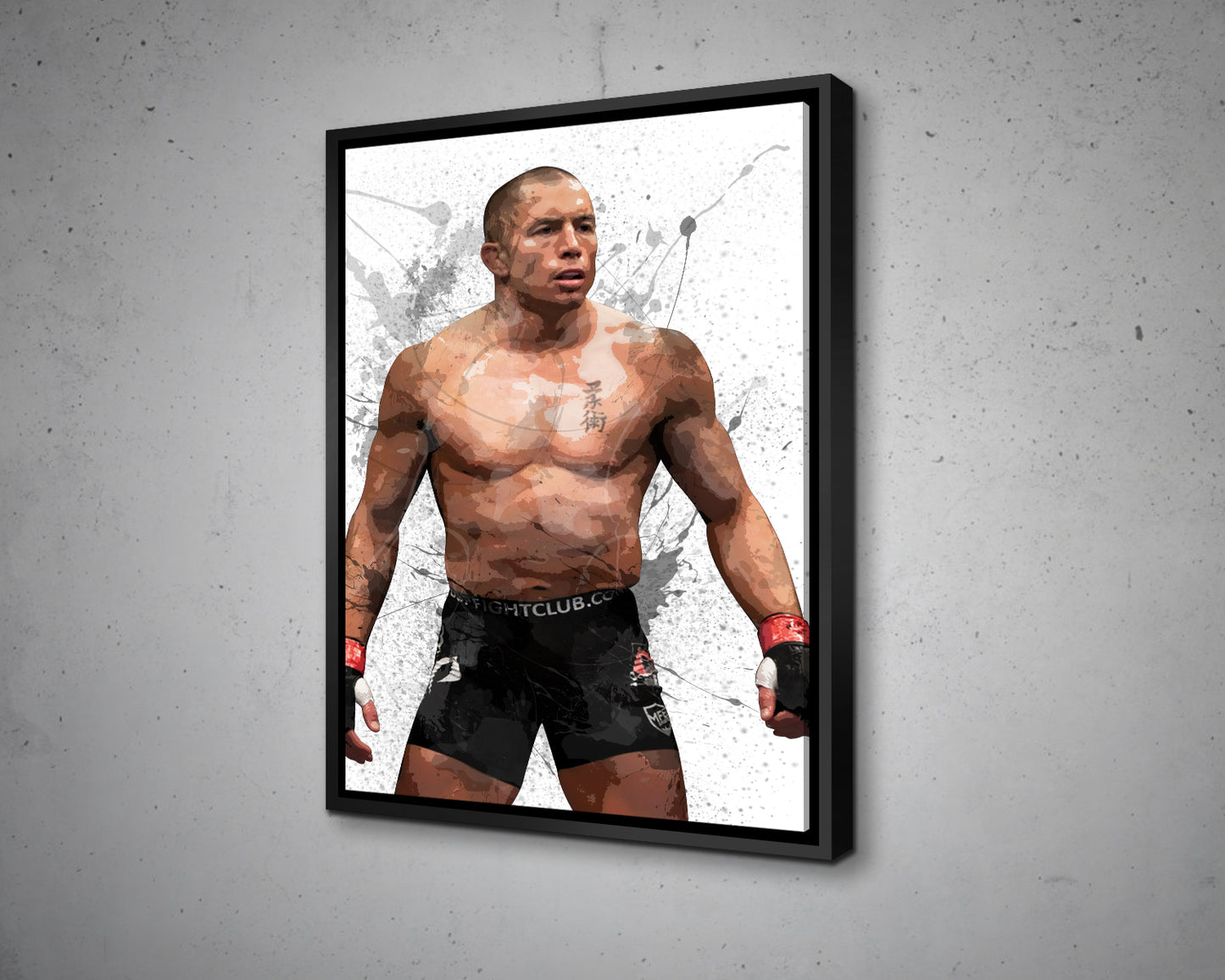 Georges St Pierre Splash Effect Canvas Art 