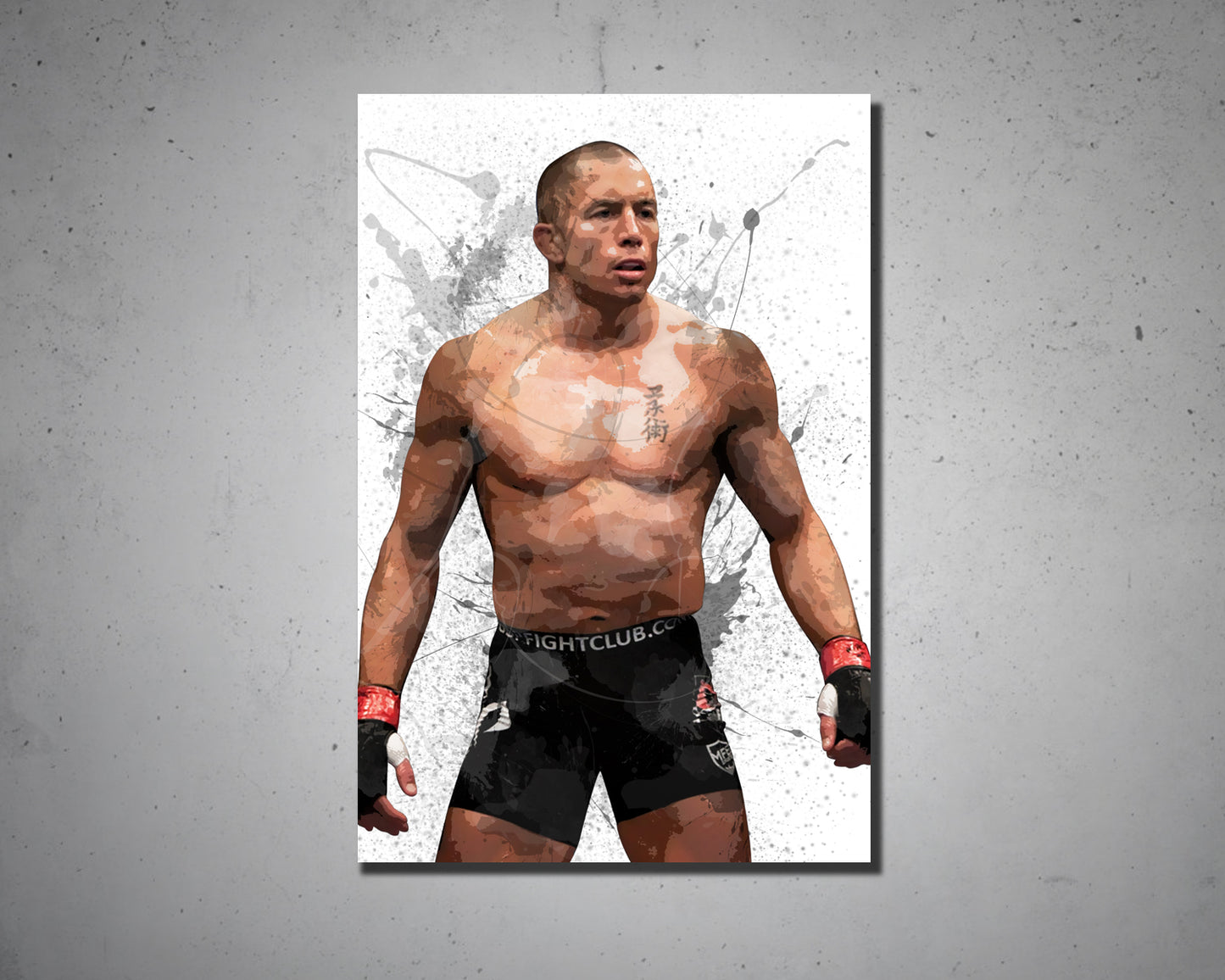 Georges St Pierre Splash Effect Canvas Art 