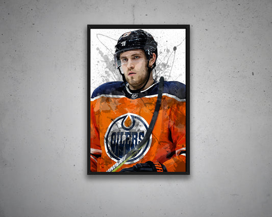 Leon Draisaitl Splash Effect Canvas Art