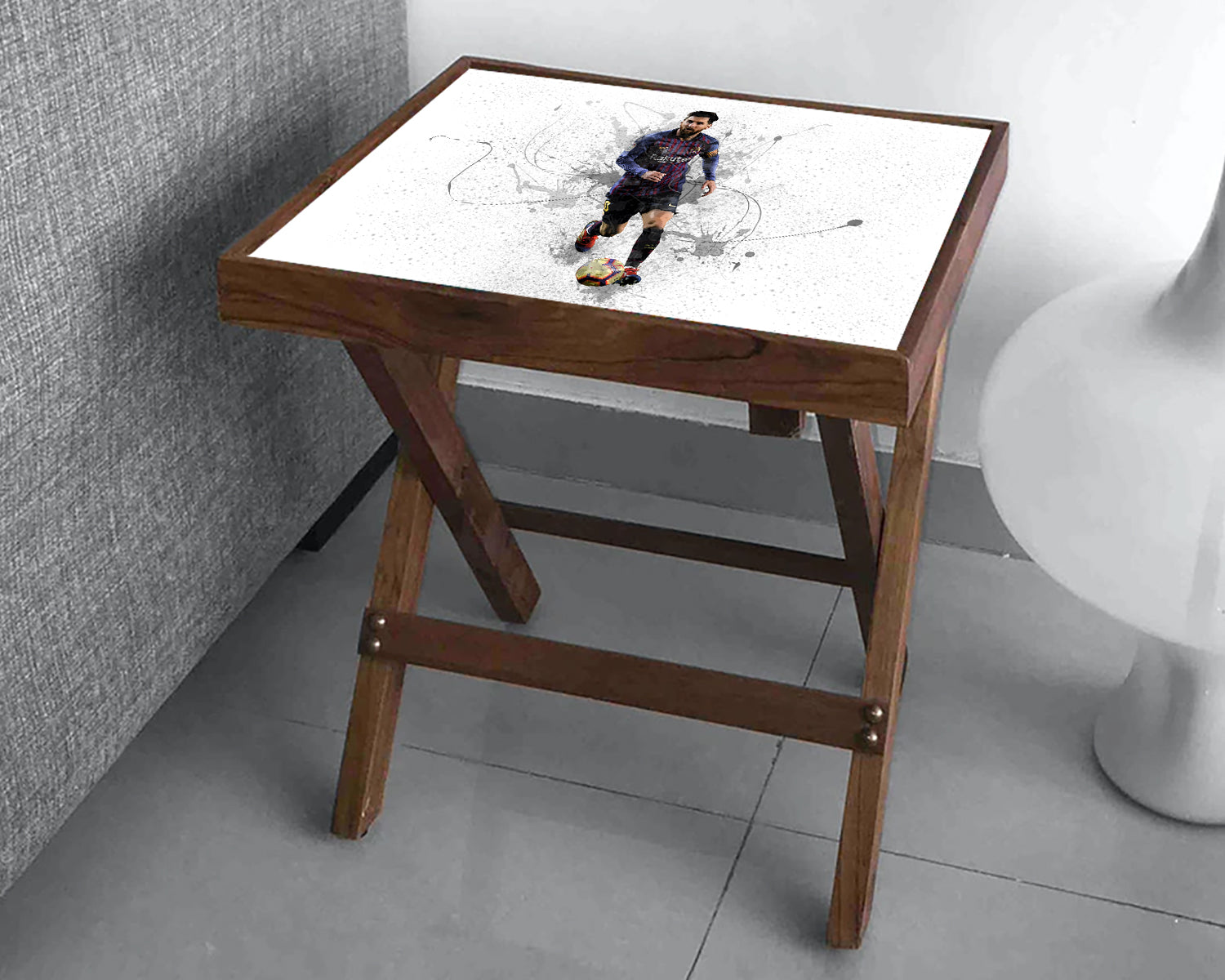 Lionel Messi Splash Effect Coffee and Laptop Table 