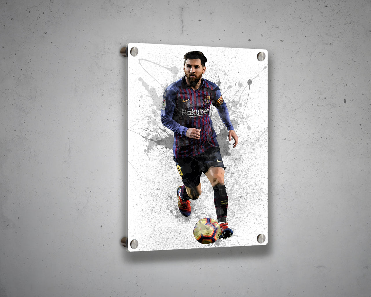 Lionel Messi Splash Effect Canvas Art