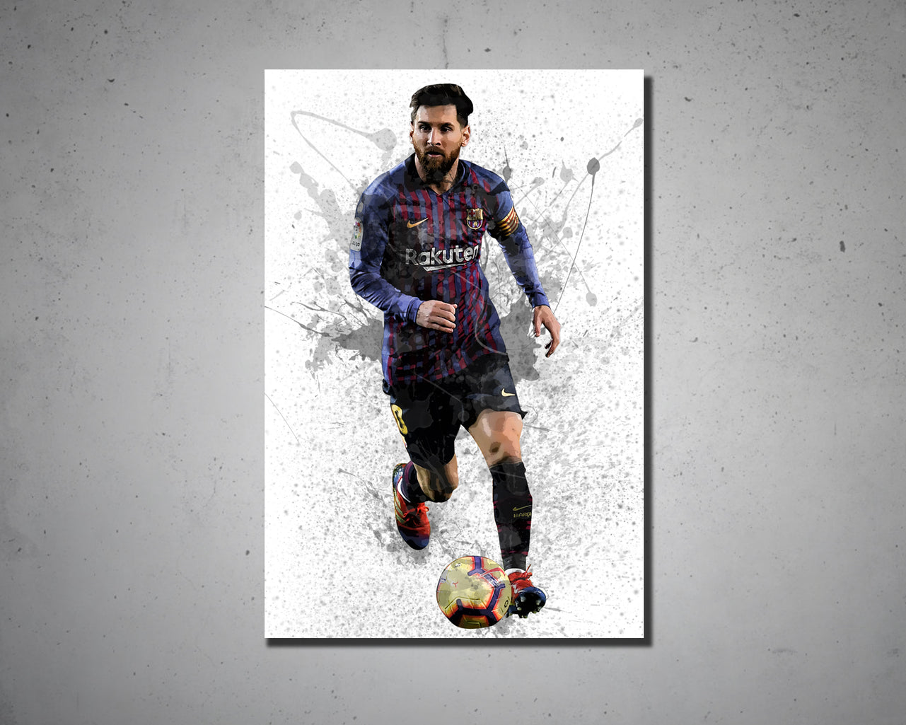 Lionel Messi Splash Effect Canvas Art
