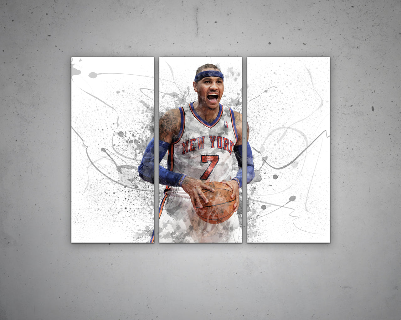 Carmelo Anthony Splash Effect Canvas Art