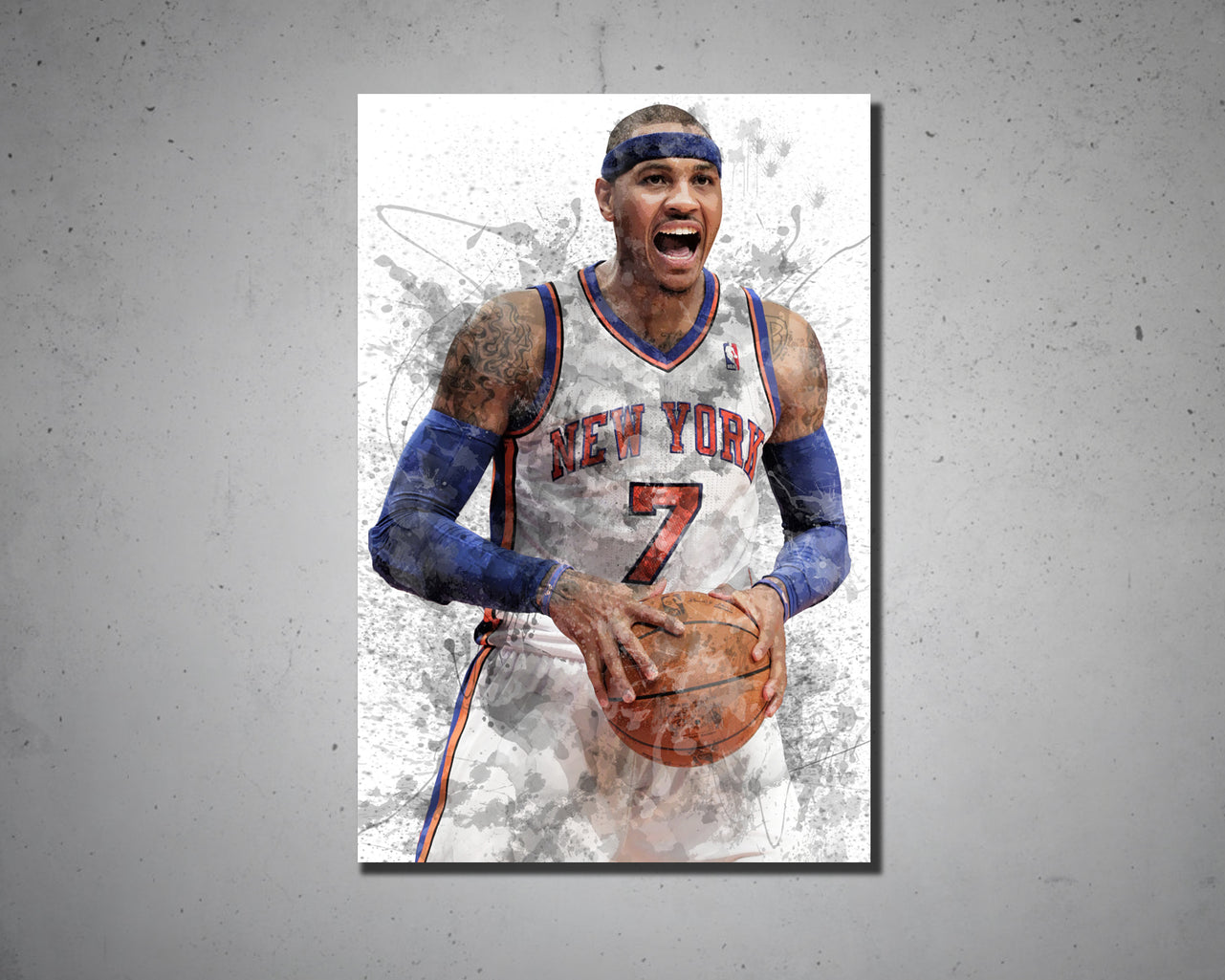 Carmelo Anthony Splash Effect Canvas Art