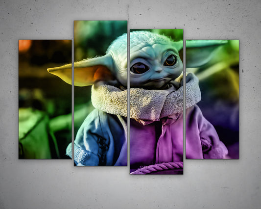 Grogu Multicolour Wall Art