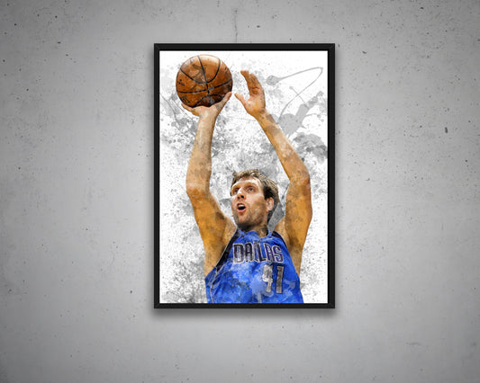 Dirk Nowitzki Splash Effect Canvas Art