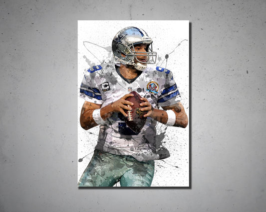 Tony Romo Splash Effect Canvas Art