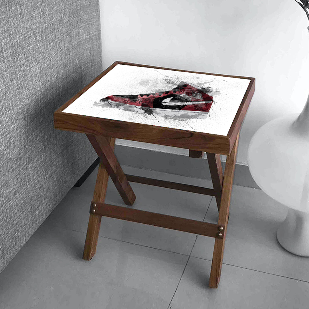 Jordan Sneakers Splash Effect Coffee and Laptop Table 