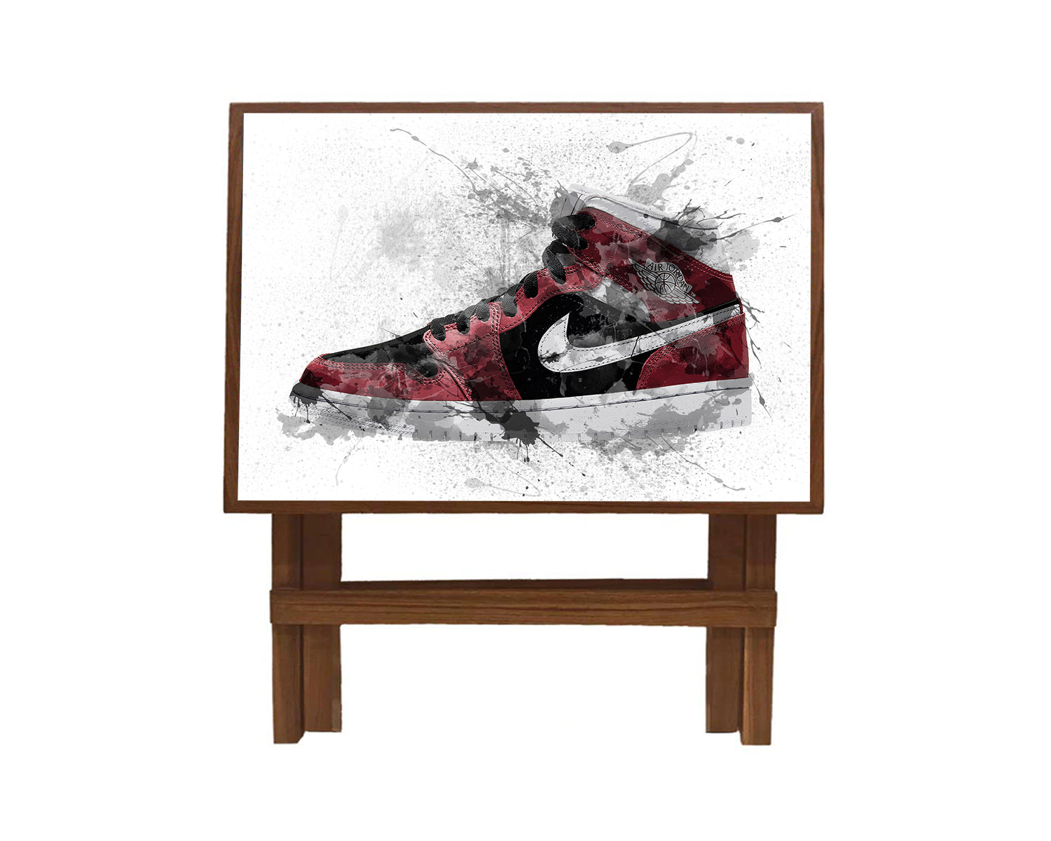 Jordan Sneakers Splash Effect Coffee and Laptop Table 