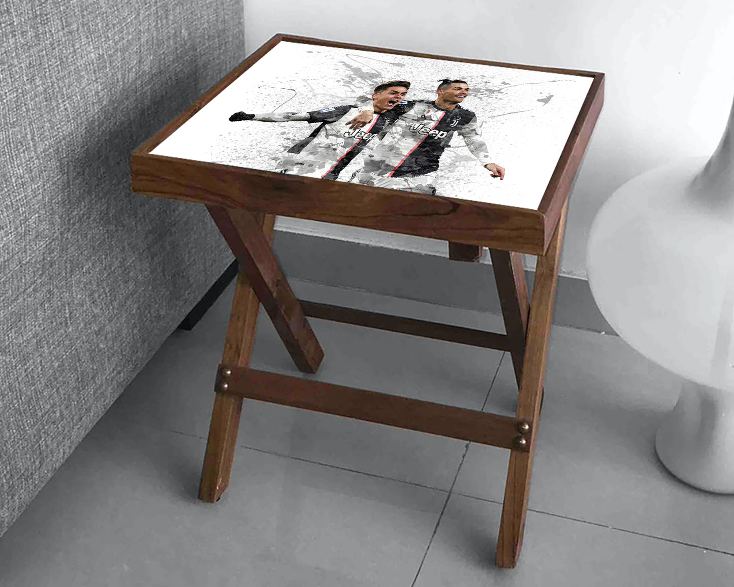 Paulo Dybala & Cristiano Ronaldo Splash Effect Coffee and Laptop Table 