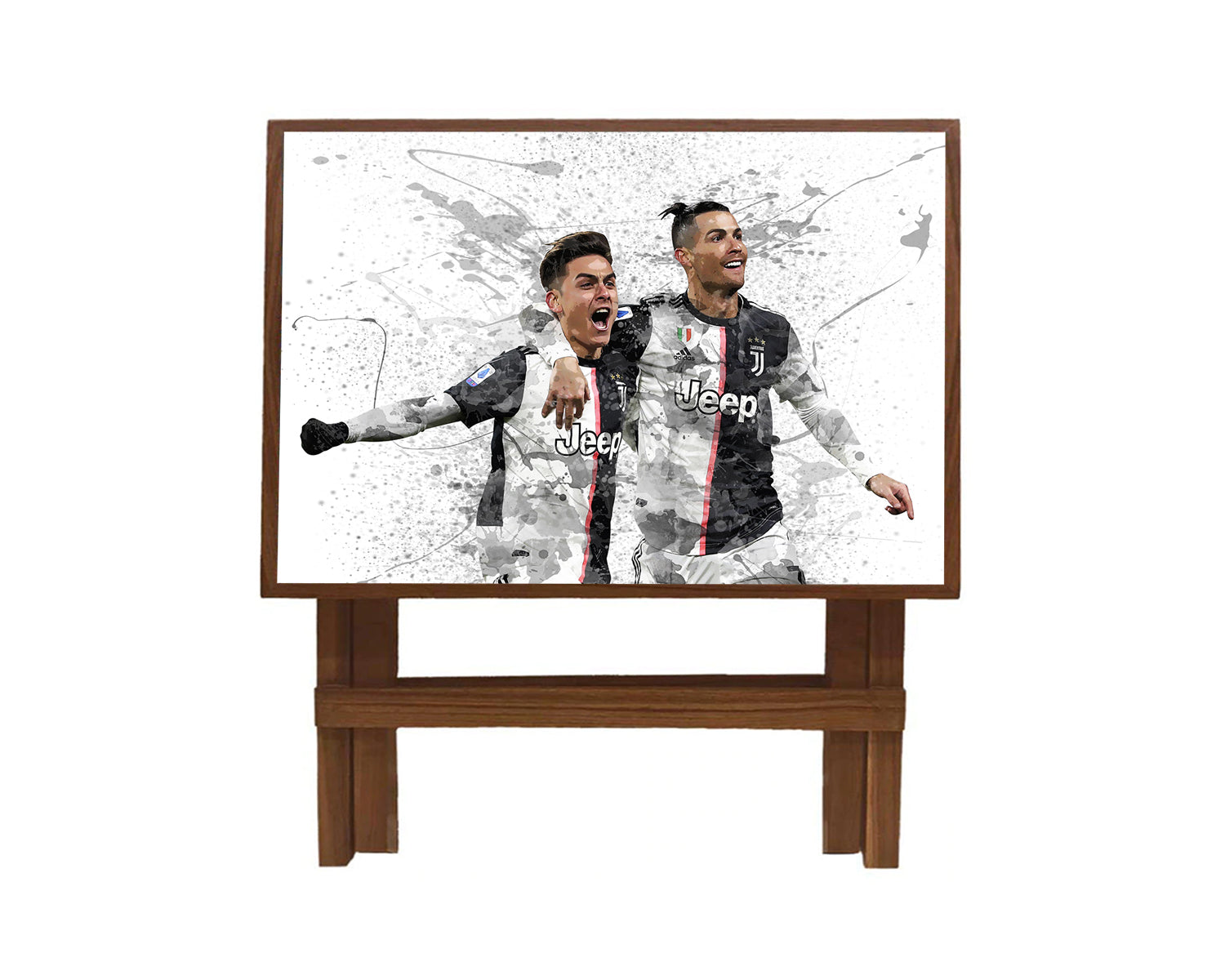 Paulo Dybala & Cristiano Ronaldo Splash Effect Coffee and Laptop Table 