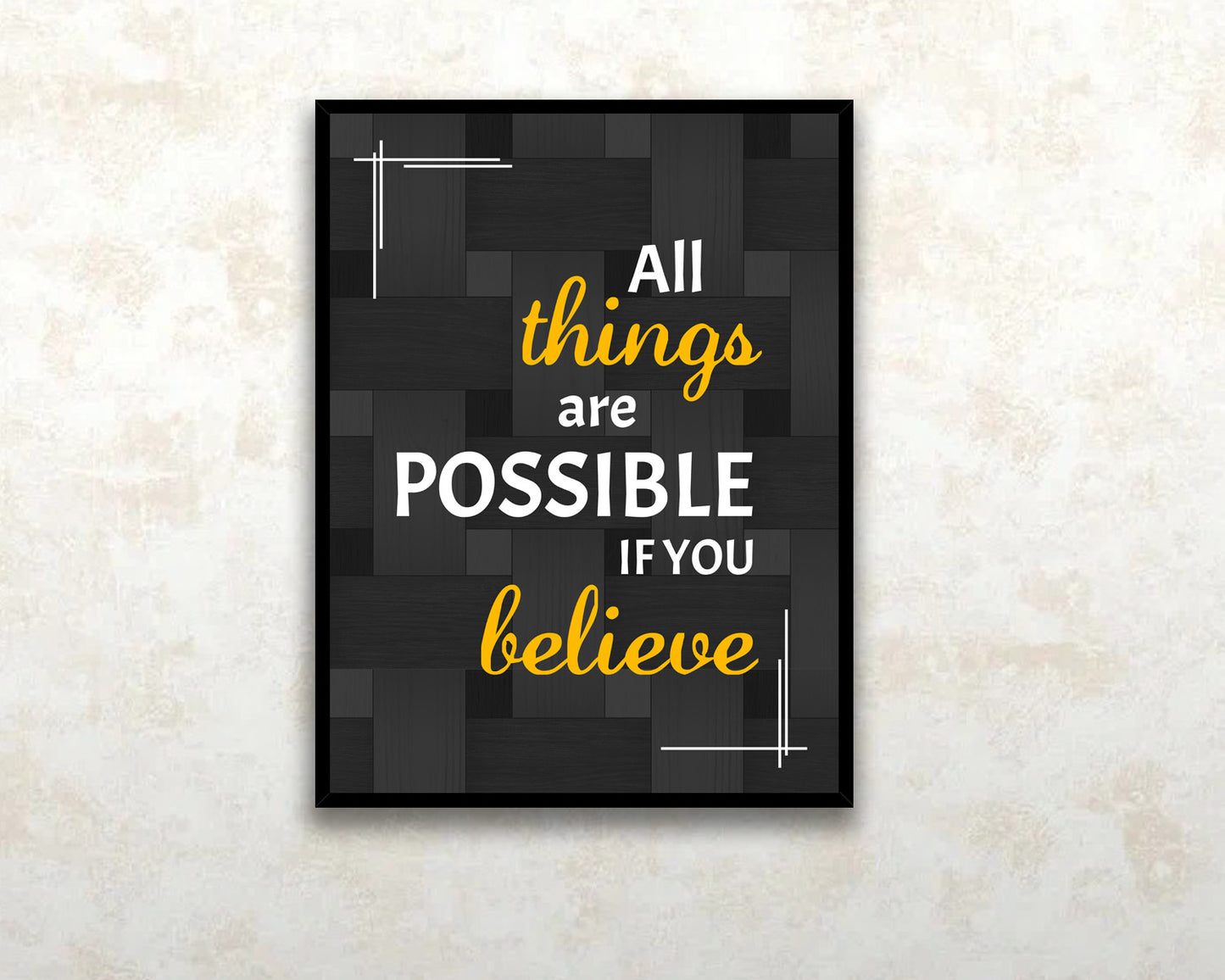 All things are possible if you believe Canvas Wall Art 