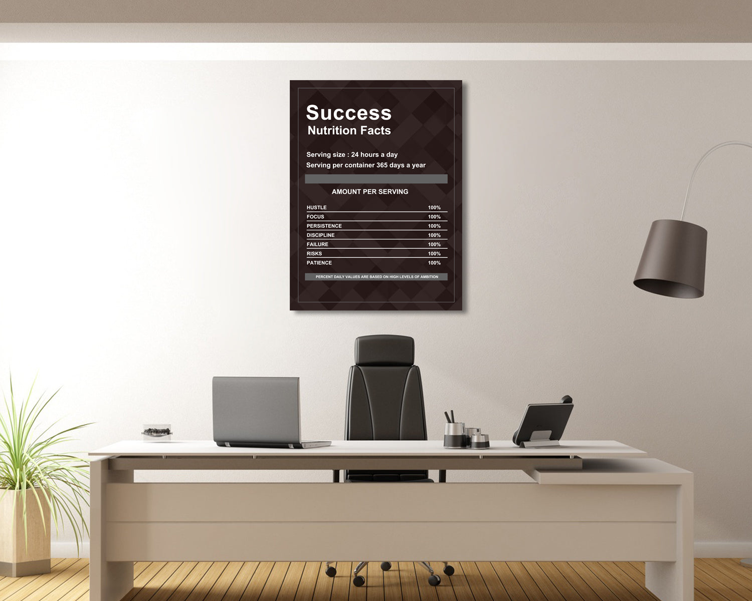 Success Nutrition Facts Canvas Wall Art 