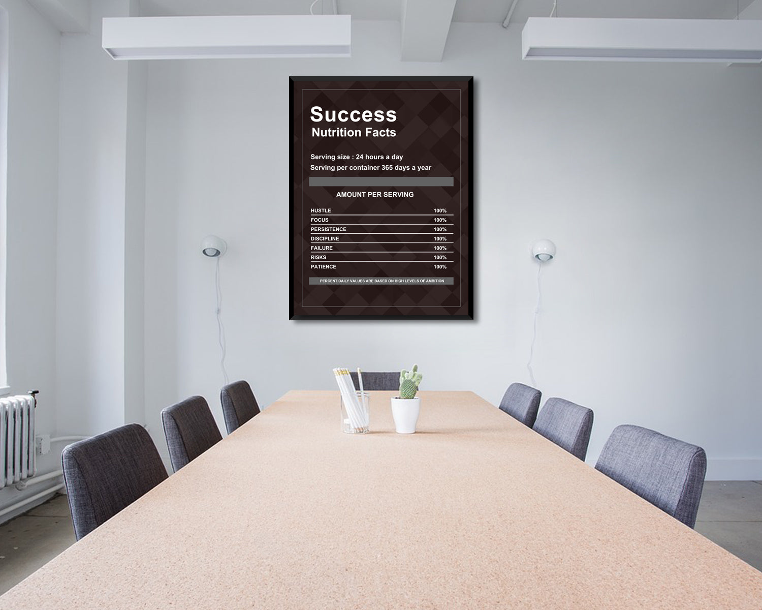 Success Nutrition Facts Canvas Wall Art 