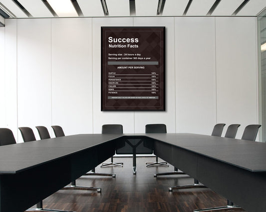 Success Nutrition Facts Canvas Wall Art