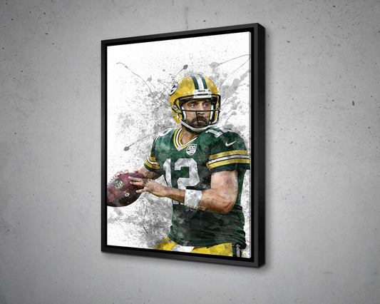 Aaron Rodgers Splash Effect Canvas Art 