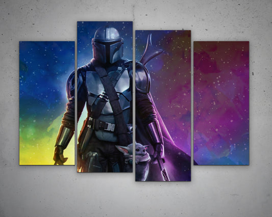 The Mandalorian Multicolour Wall Art 