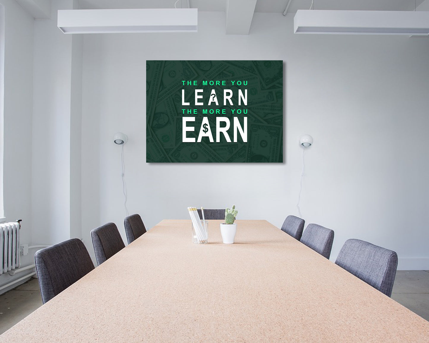 The more you learn the more you earn Canvas Wall Art 