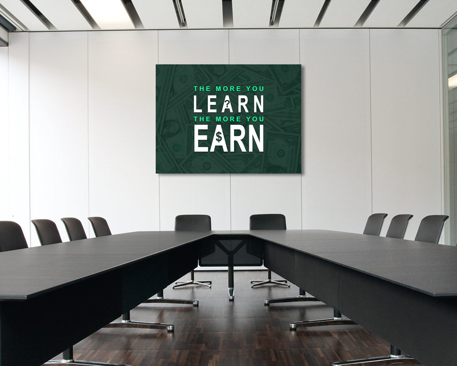 The more you learn the more you earn Canvas Wall Art 