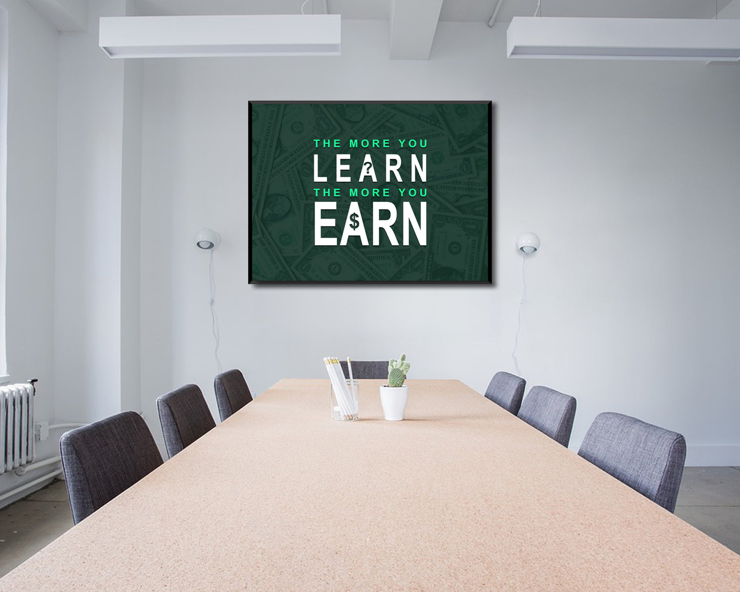 The more you learn the more you earn Canvas Wall Art 