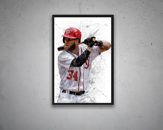 Bryce Harper Splash Effect Canvas Art
