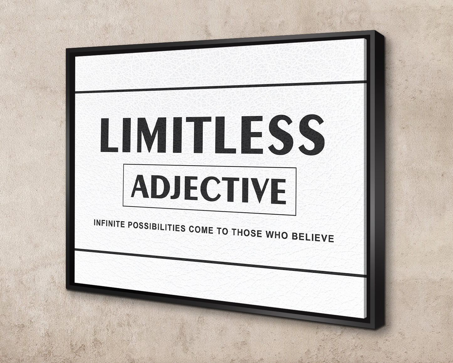 Limitless Adjective Canvas Wall Art 