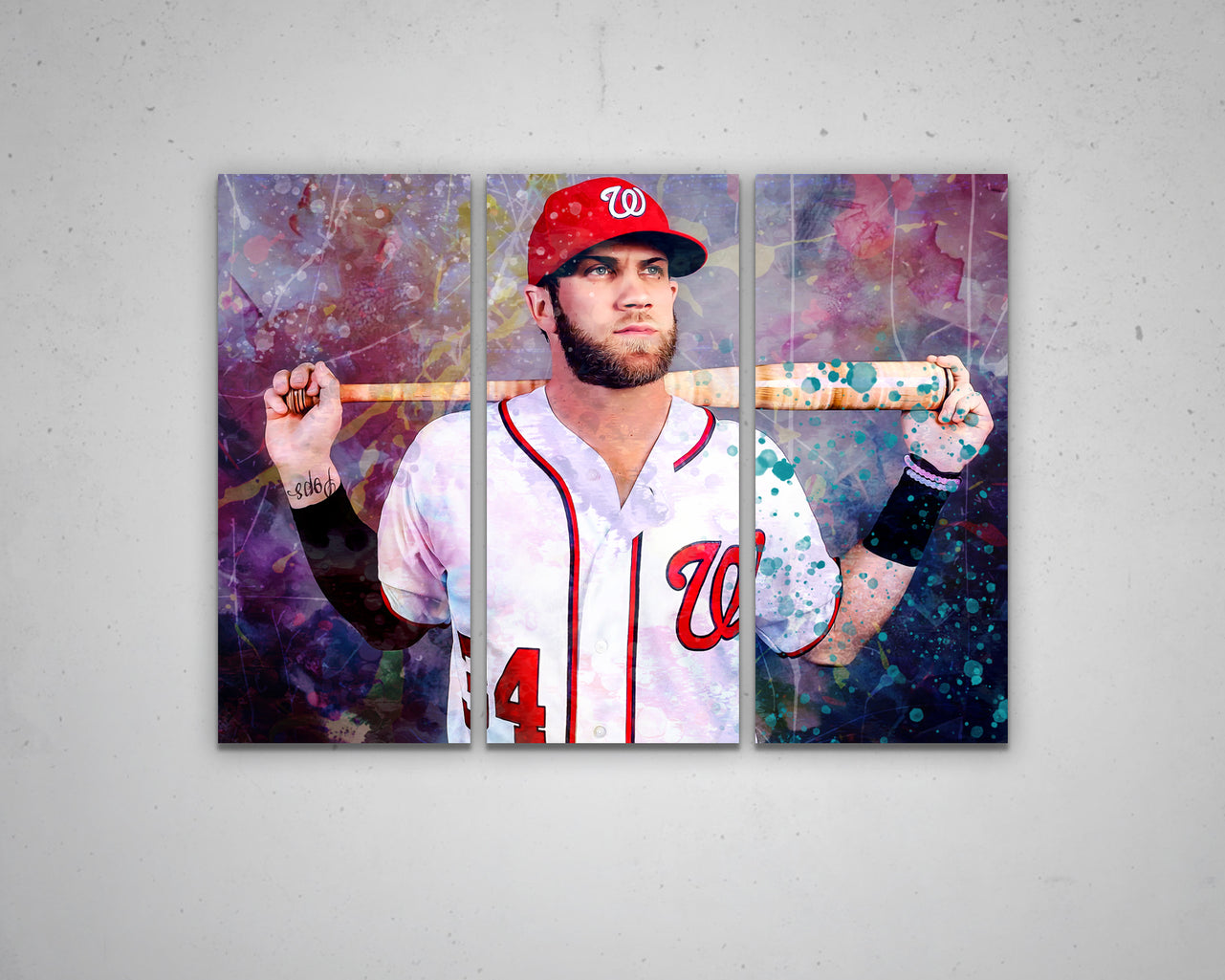 Bryce Harper Multicolour Wall Art