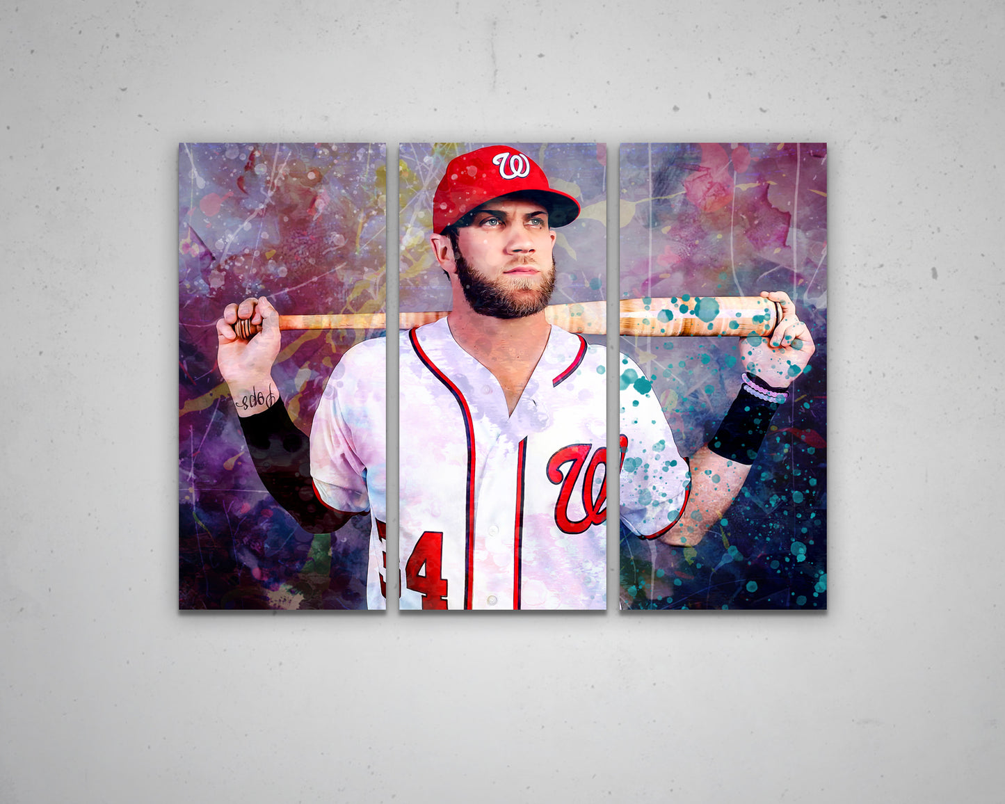 Bryce Harper Multicolour Wall Art 