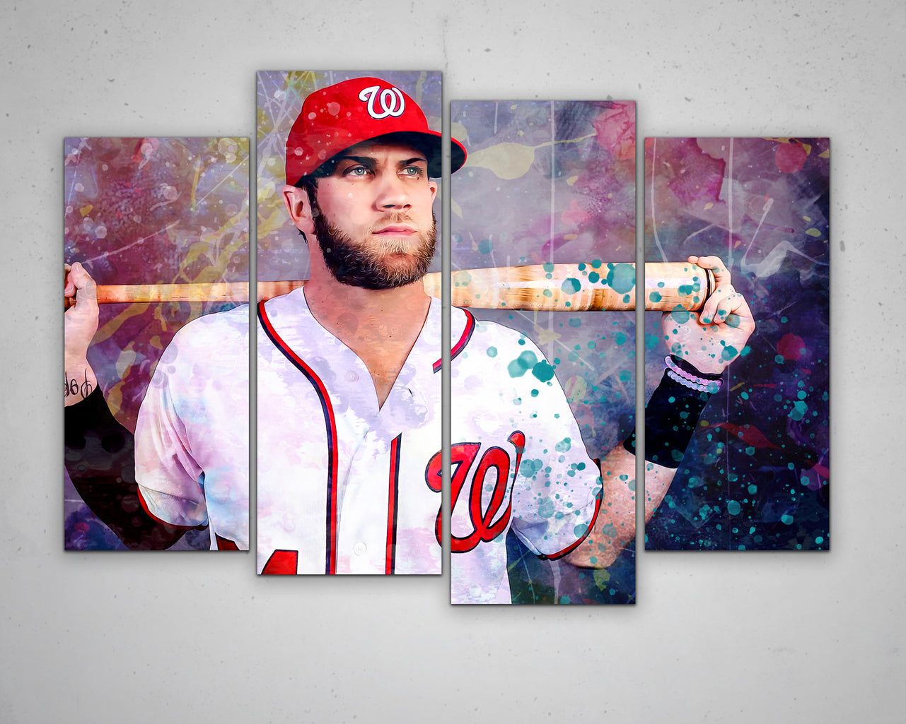Bryce Harper Multicolour Wall Art