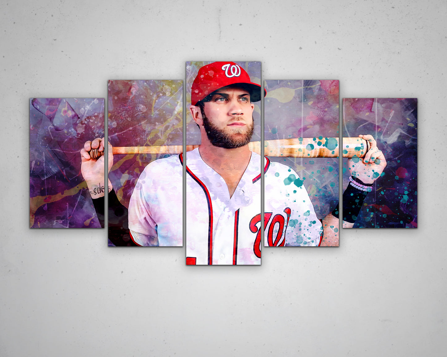 Bryce Harper Multicolour Wall Art 