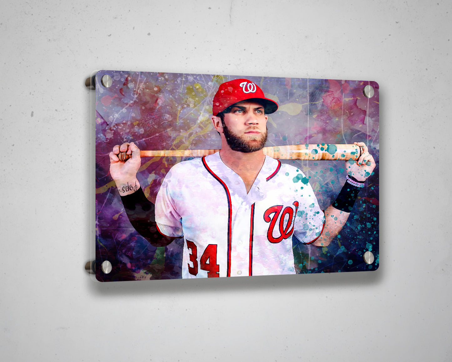 Bryce Harper Multicolour Wall Art 