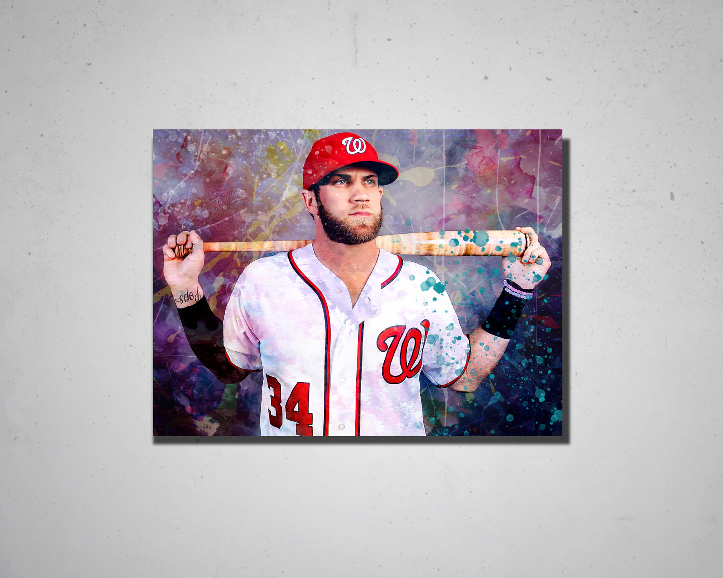 Bryce Harper Multicolour Wall Art 