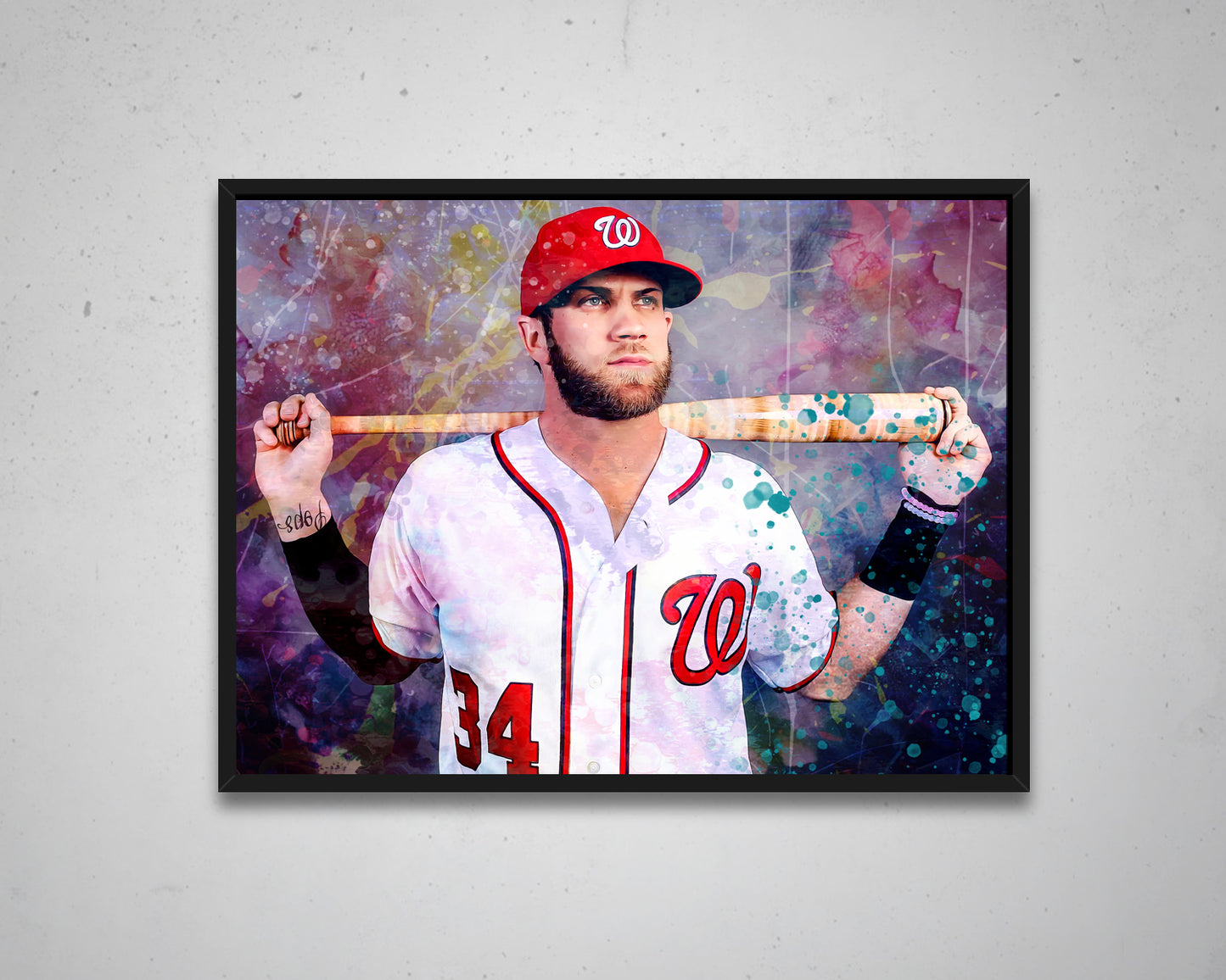 Bryce Harper Multicolour Wall Art 