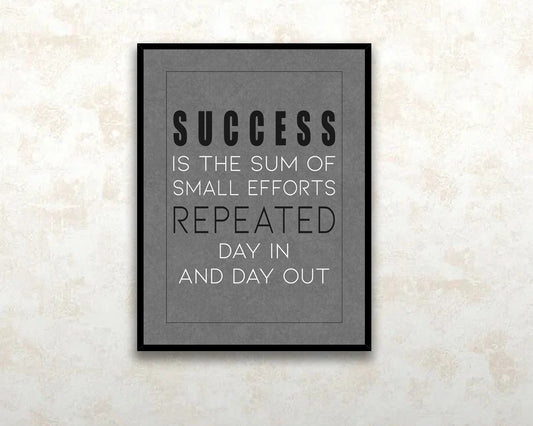Success is the sum of small efforts Canvas Wall Art 
