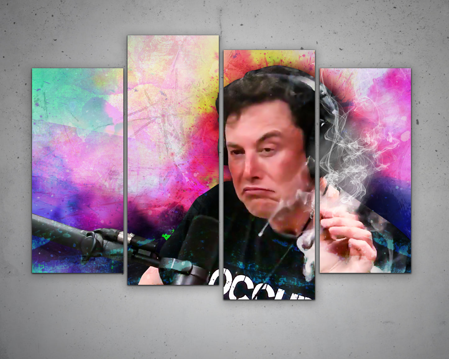 Elon Smoking Multicolour Wall Art 