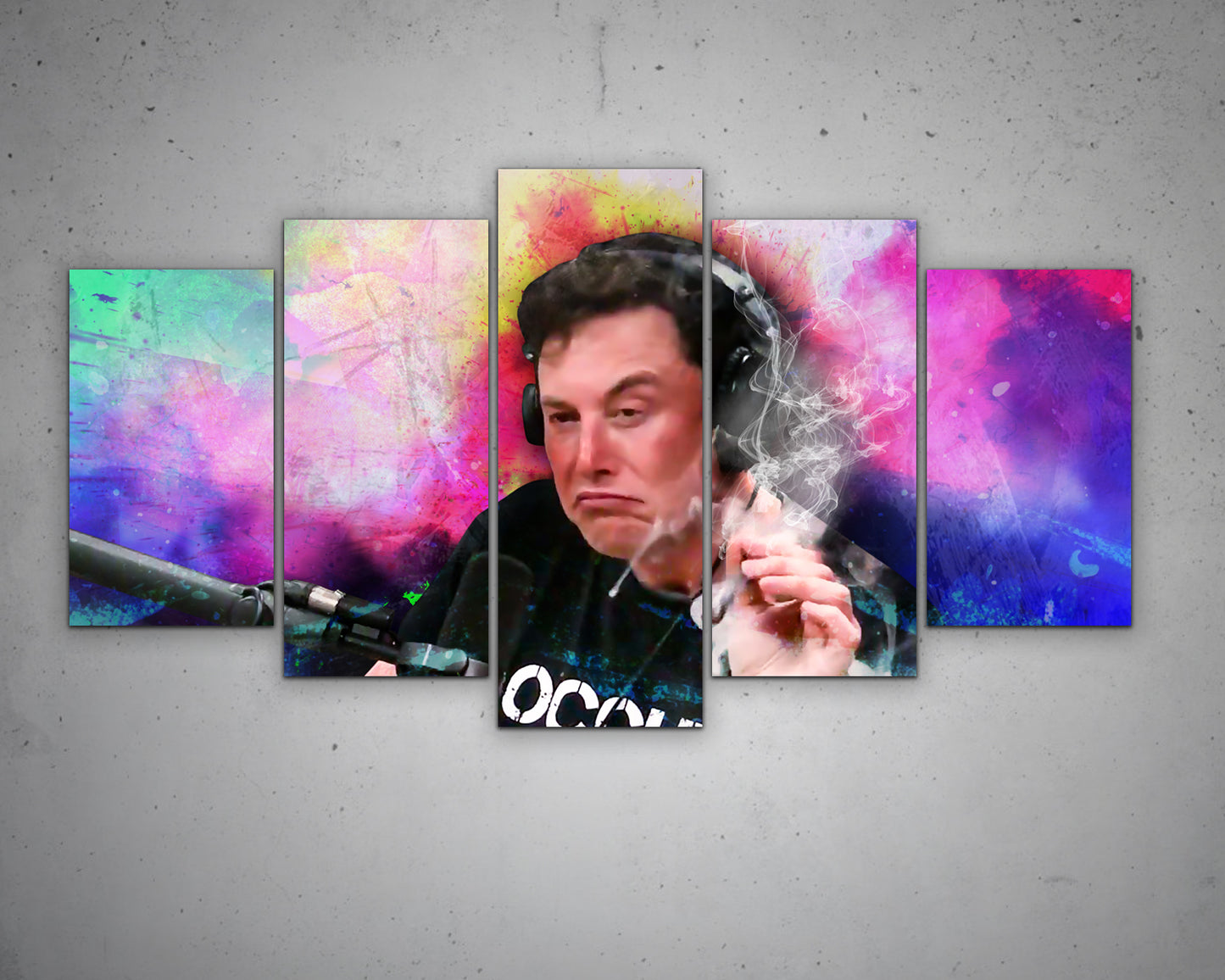 Elon Smoking Multicolour Wall Art 