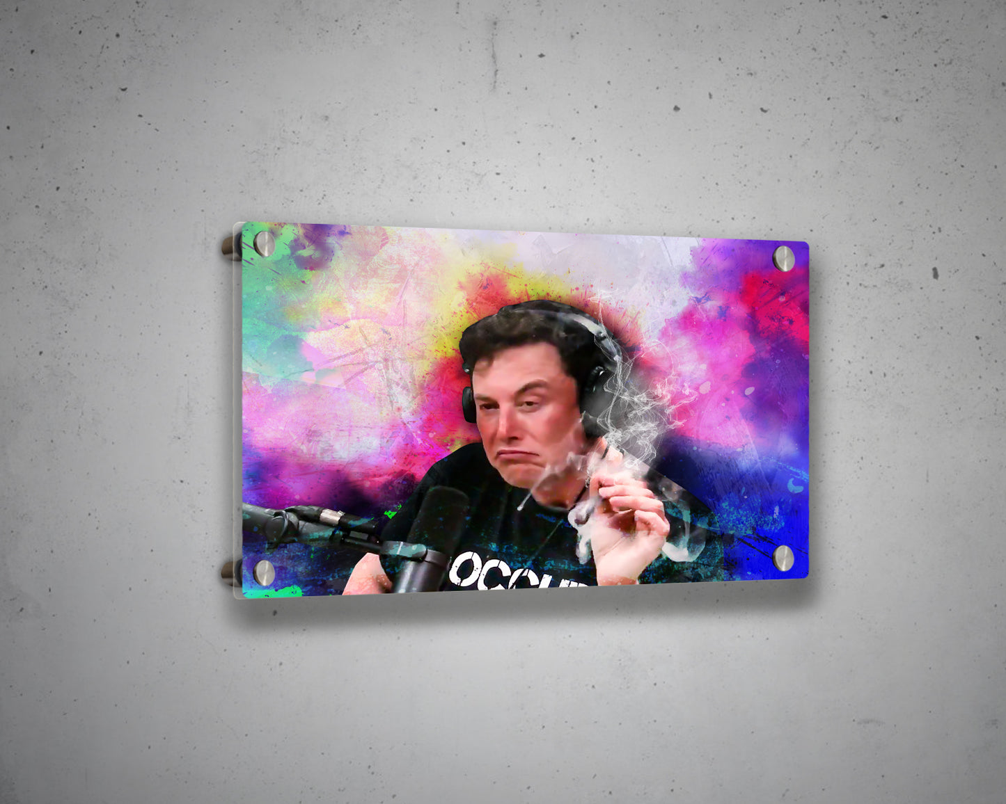 Elon Smoking Multicolour Wall Art 