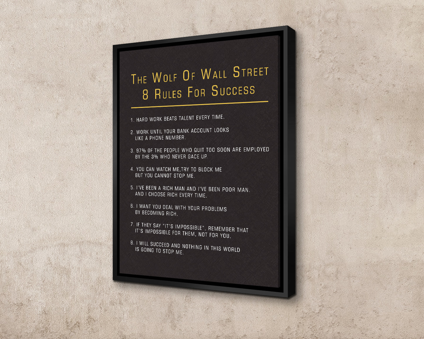 The Wolf of Wall Street Canvas Wall Art 